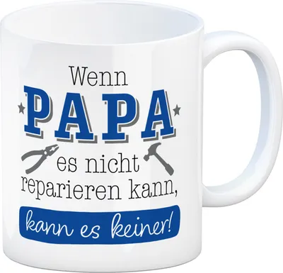 Produktbild von Papa Geschenk Kaffeebecher mit Spruch Wenn Papa scheitert scheitert jeder