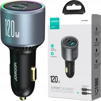 Image de Joyroom Chargeur de voiture Jr-Ccn07,3X C To C,120 W ,(Gris)