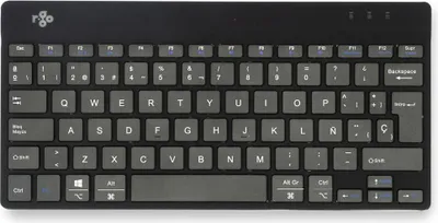 Produktbild von R-Go Tools Ergonomische Tastatur R-Go Compact Break, kompakte Tastatur mit Pausensoftware, QWERTY (ES), Bluetooth, Schwarz, Kabellos, Bluetooth, Scherenschalter, QWERTY, Schwarz