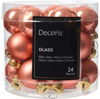 Produktbild von Weihnachtskugeln Glas 2,5cm 24 Stück - Kürbis