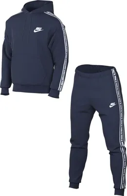 Produktbild von NIKE Herren Club Fleece Tracksuit, MIDNIGHT NAVY/WHITE, M EU