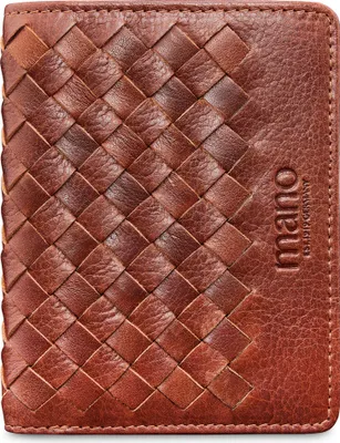 Image de mano Cuir étui pour carte de crédit Don Luca Creditcard Wallet Cognac brun