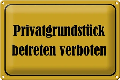 Produktbild von Blechschild Hinweis 30x20cm Privatgrundstück betreten