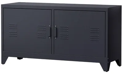 Image de Meuble TV industriel - Meuble de télévision - Support TV - Meuble TV - Meuble TV design - Acier noir thermolaqué