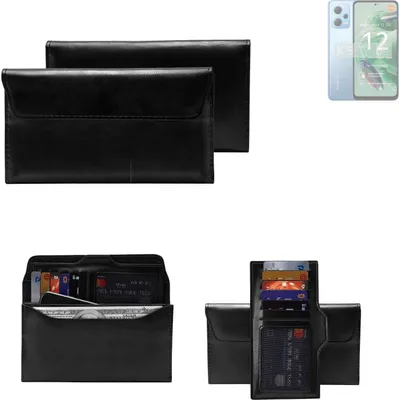 Produktbild von K-S-Trade Handy Hülle kompatibel mit Xiaomi Redmi Note 12 5G Schutz Hülle Tasche Schutz Case Handytasche Kunstleder schwarz, 1x