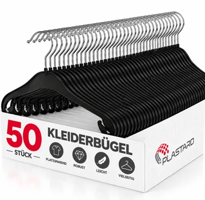 Produktbild von Plastard NA26 Baby-Kleiderbügel 50 Stück -drehbarer Haken, Kinderbügel