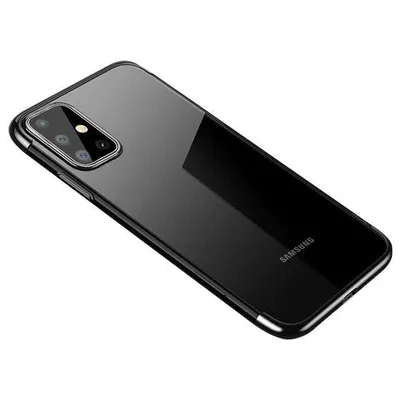 Produktbild von Clear Color Silikon Gel Electroplating frame Handyhlle Schutzhlle fr Samsung Galaxy A72 4G schwarz Handyhlle