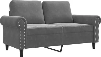 Zdjęcie produktu dla vidaXL 2-osobowa sofa ciemnoszara 120 cm aksamitna