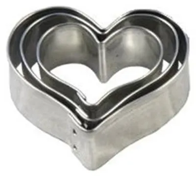 Produktbild von LARES Terrassen Ausstechformen Herz 3er Set - Größe ca. 3,5 - 5,5cm - 1032