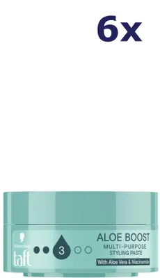 Productafbeelding van 6x Taft Styling Paste 75 ml, variant Aloe Boost
