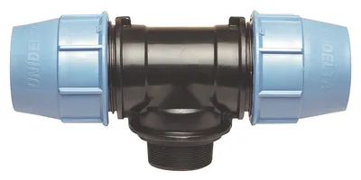 Produktbild von SOMATHERM FOR YOU – Kunststoff-T-Stück – PE-Rohr, Durchmesser 25 mm – 3/4"-Mittelanschluss – Einfach und schnell anzuschließen – Speziell für Bewässerungsanlagen – Trinkwasser