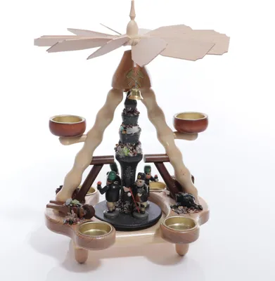 Produktbild von Teelichtpyramide Bergmannszug bunt Höhe= 36cm NEU