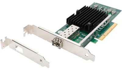 Produktbild von Digitus Single Port 10 Gigabit Ethernet Netzwerkkarte, SFP, PCI Express, Intel Chipsatz, Eingebaut, Kabelgebunden, PCI Express, Faser, 10000 Mbit/s