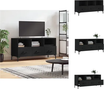 Image de vidaXL Armoire TV noire 102x36x50 cm Bois composite - Meuble TV