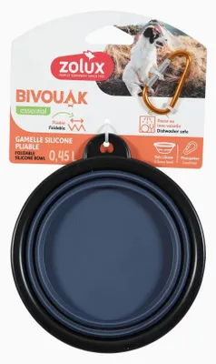 Zdjęcie produktu dla Składana miska BIVOUAK 450ml silikonowa niebieska Zolux