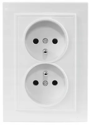 Produktbild von Adelid Quadra Doppeltes Wandsteckdose mit Schutzkontakt weiß