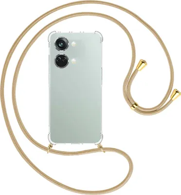Produktbild von Handykette Backcover-Schutzhülle mit Band (Metall goldfarben) für OnePlus Nord 3 (CPH2491) - caramel