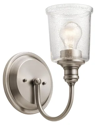 Image de Applique chromée avec abat-jour en verre Waverly 1xE27 60W Kichler