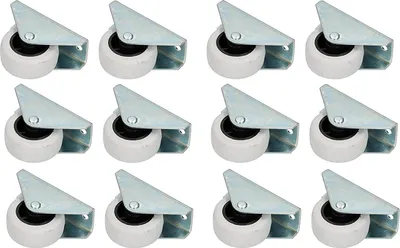 Immagine prodotto di KOTARBAU® 12 pezzi Ruote da trasporto Ø 40 mm Gomma Univer. Telaio in acciaio Ruote per mobili Tutti i piani Ruote girevoli Scatole Ruote fisse Scorrevoli Ruote per utensili Ruote fisse