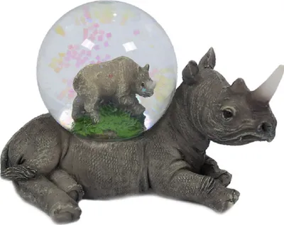 Produktbild von Glitzerkugel Nashorn, Schneekugel Tier Tiere Schneekugeln Nashörner