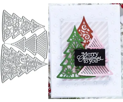 Metall-Stanzformen Weihnachtsbaum, 3 Stück, 14,3 x 9,1 cm