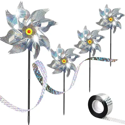 Imagen del producto de Dispositivos de repeler de aves para aerogeneradores, juego de 4 reflectores para jardín y balcón