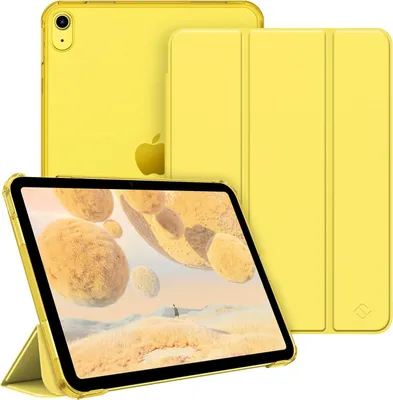 Produktbild von Fintie Hülle für iPad 11. Generation 2025 11 Zoll (A16), iPad 10. Generation 10.9 Zoll 2022 - Ultradünn Schutzhülle mit transparenter Rückseite Abdeckung Case Cover, Auto Schlaf/Wach, Gelb