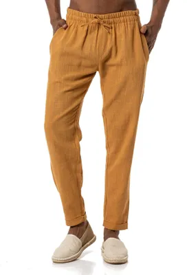 Produktbild von Red Bridge Herren Hose Leinenhose Freizeithose Camel S