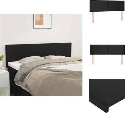 Zdjęcie produktu dla vidaXL Zagłówki 2 szt. czarne 72x5x78/88 cm imitacja skóry - zagłówek i podnóżek