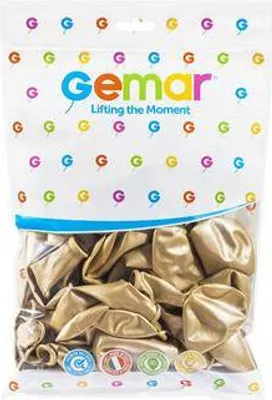 Produktbild von Latexballons Gemar Gold Chrome, 33 cm, 50 Stück