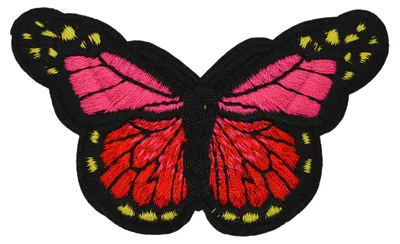 3 Schmetterling Aufbügler bestickt, rot