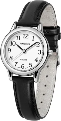 Image de Montre minimaliste pour femme, boîtier doré avec bracelet en cuir noir, tendance, montre analogique à quartz élégante pour un usage quotidien