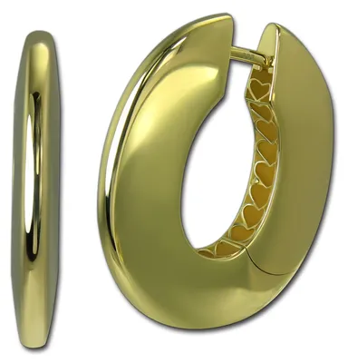 Image de Boucles d'oreilles créoles classiques en or jaune 333 (8 carats) pour femmes - D3GDO5676Y