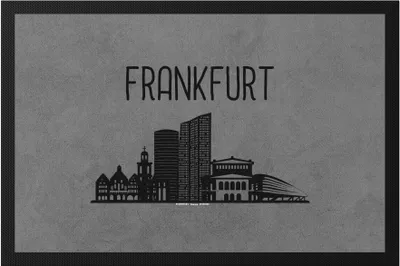 Produktbild von FRANKFURT Skyline Fußmatte Souvenir Andenken Deutsche Großstädte Motiv Stadt Silhouette Geschenkidee Umzug