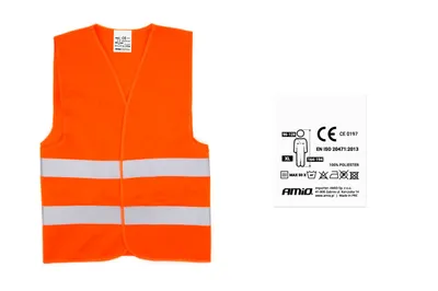 Obrázok produktu pre AMiO Výstražná vesta oranžová SV-02 z certifikátom