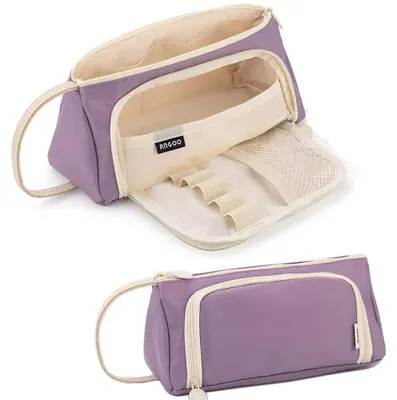 Image de Trousse de grande capacité pour filles, adaptée aux adolescentes, aux adultes et aux enfants (violet foncé)