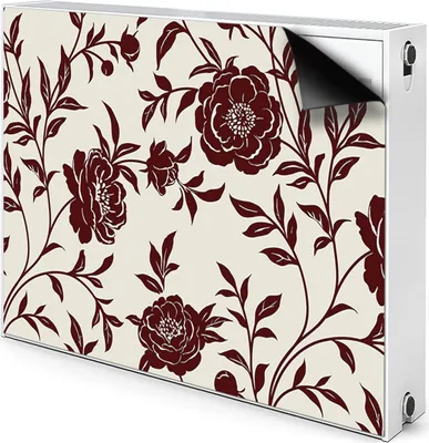 Produktbild von Magnet Verkleidung Abdeckung Heizkörperabdeckung Heizkörperabdeckung 80x60 cm  - Burgunder Blumen