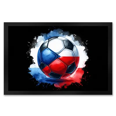 Produktbild von Fußball Tschechien Flagge Fußmatte XXL in 50x75 cm