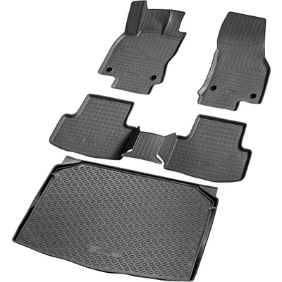 Produktbild von Fußmatten & Kofferraumwanne Set passend für  Skoda Karoq mit VarioFlex System | ab 2017>