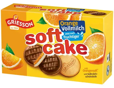 Produktbild von Griesson Soft Cake Orange Vollmilch 2x150g