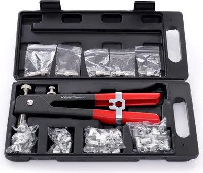 Image de Kraft & Dele KD10555 pince à riveter manuelle pour rivets M3-M8 set 106pcs