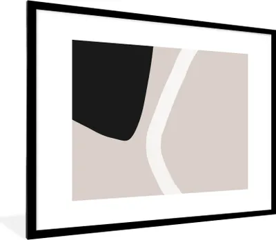Produktbild von MuchoWow® Gerahmtes Poster Pastell - Minimalismus - Formen 80x60 cm - Poster mit Schwarzem Bilderrahmen Wandposter Rahmen Foto Bilder - Schlafzimmer-Dekorationen - Fotoposter