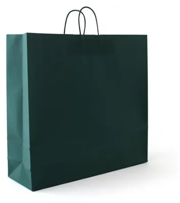 Image de Sacs en papier avec cordon (lot de 25, vert foncé)