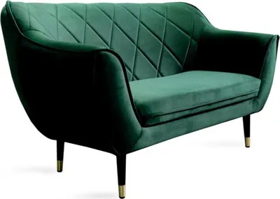 Obrázek produktu pro Dvoumístná pohovka Zelená Moderní obývací pokoj design Dřevěný nábytek Čalounění Látka Nová