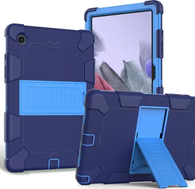 Produktbild von Mobigear ShieldStand  Samsung Galaxy Tab A8 10.5 (2021) Hülle Kunststoff,Silikon Backcover + Ständer - Blau