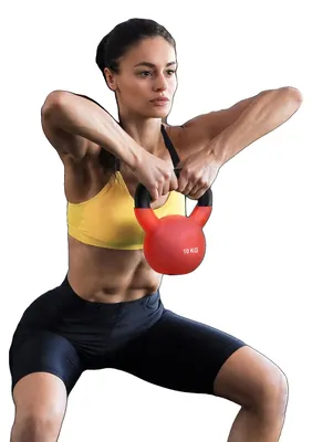 Obrázek produktu pro Kettlebell, 10 kg, litinový, s neoprenovým povrchem, červený