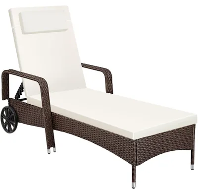 Produktbild von tectake® Rattan Sonnenliege 200 x 70 x 33 cm