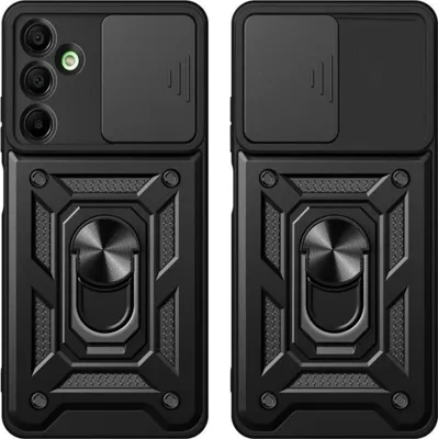 Two identical black phone cases are displayed side-by-side against a white background.