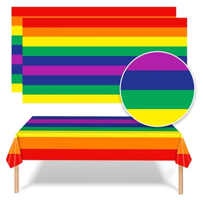 2er-Set Regenbogen-Tischdecken 274x137 cm Kunststoff
