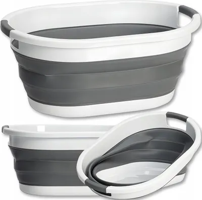 Produktbild von Multifunktionale Faltschüssel: Fassungsvermögen 25 l, Silikon/Kunststoff - Wäsche, Camping, Garten, leicht zu reinigen